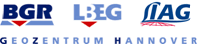 Logos der drei Institutionen im GEOZENTRUM HANNOVER: BGR, LBEG und LIAG