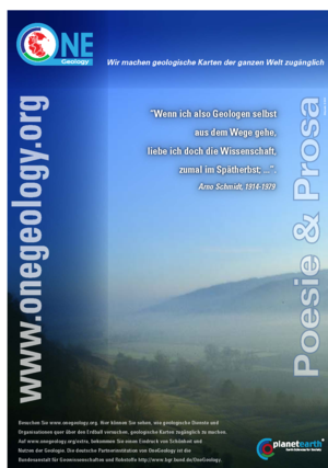 Poster zum Projekt OneGeology. Thema: Poesie & Prosa